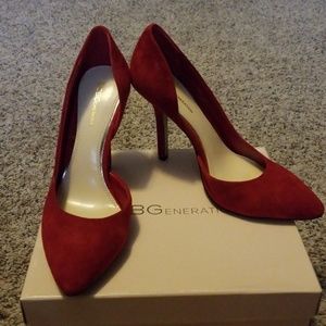 Red suede BCBGeneration pumps